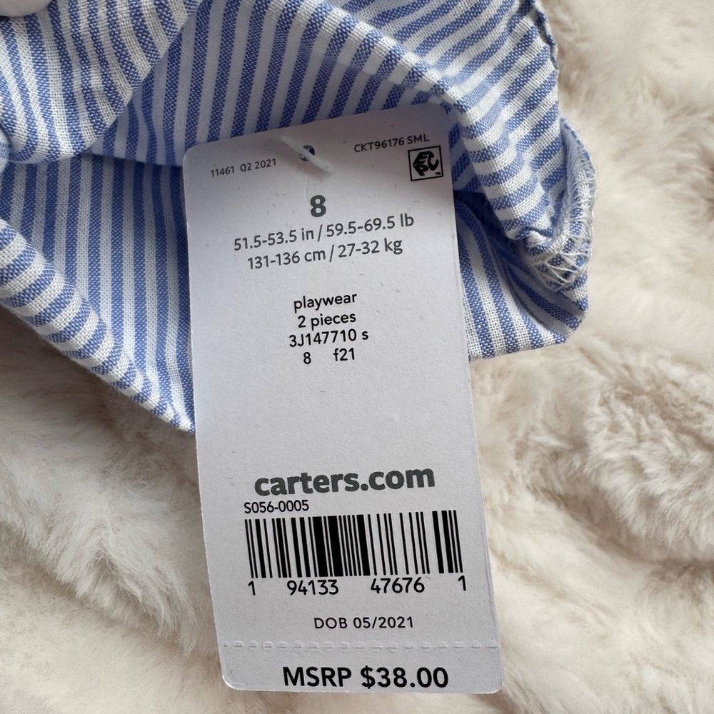 Carter's Blue Striped Casual Kids Dress - Picture 4 of 8